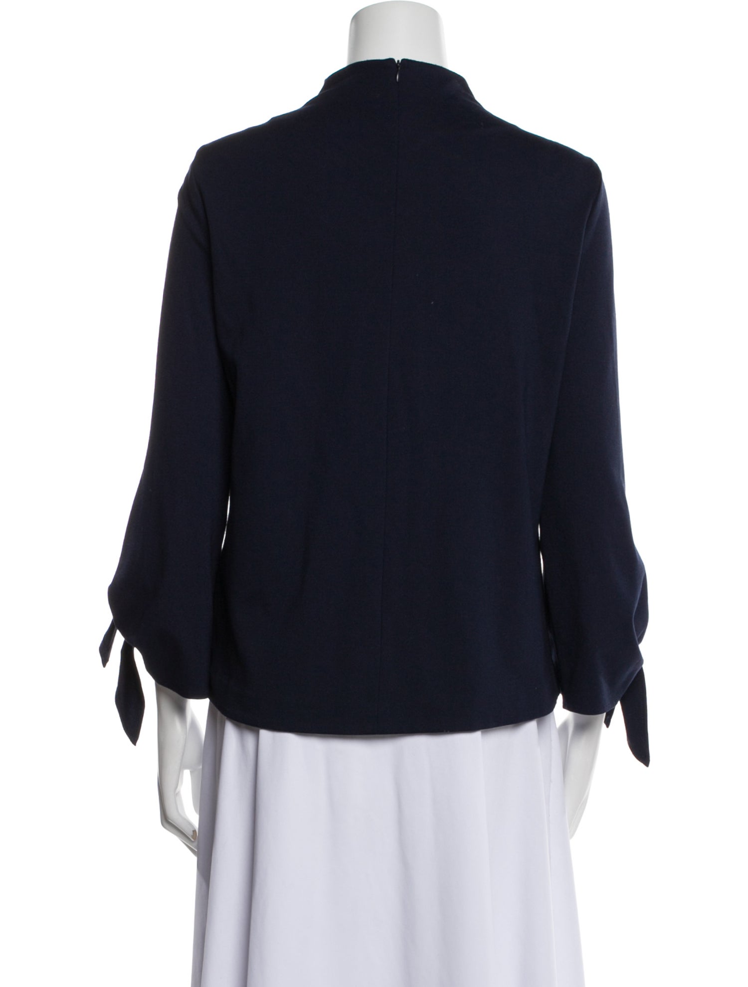Tibi Mock Neck Three-Quarter Sleeve Blouse